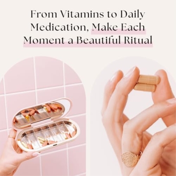 Chic 7-Day Pill Organizer with Mirror for Travel