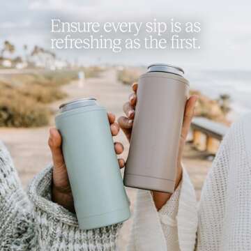 BrüMate Hopsulator Slim Can Cooler Insulated for 12oz Slim Cans | Skinny Can Insulated Stainless Steel Drink Holder for Hard Seltzer, Beer, Soda, and Energy Drinks (Daisy)