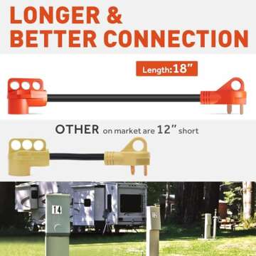MICTUNING 30A to 50A Durable RV Adapter for Campers