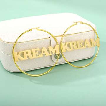 Personalized Gold Name Hoop Earrings for Women