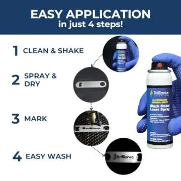 Brilliance Laser Inks 2 Oz Aerosol Black Laser Marking Spray for High Contrast Metal Marks | Permanent and Durable Metals Ink for Fiber, YAG, Diode, and CO2 Laser Engraver
