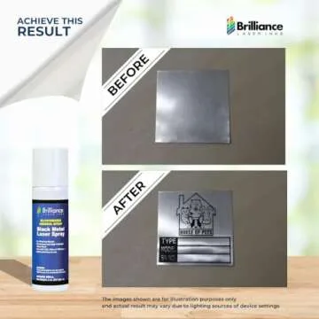 Brilliance Laser Inks 2 Oz Aerosol Black Laser Marking Spray for High Contrast Metal Marks | Permanent and Durable Metals Ink for Fiber, YAG, Diode, and CO2 Laser Engraver