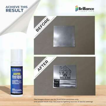 Brilliance Laser Inks 2 Oz Aerosol Black Laser Marking Spray for High Contrast Metal Marks | Permanent and Durable Metals Ink for Fiber, YAG, Diode, and CO2 Laser Engraver