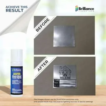 Brilliance Laser Inks 2 Oz Aerosol Black Laser Marking Spray for High Contrast Metal Marks | Permanent and Durable Metals Ink for Fiber, YAG, Diode, and CO2 Laser Engraver