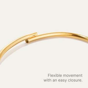 JENNY BIRD Dane Bangle | High Polish Gold, Tension Closure | Sleek, Chunky Designer Jewelry for Women