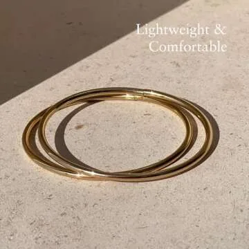 JENNY BIRD Dane Bangle | High Polish Gold, Tension Closure | Sleek, Chunky Designer Jewelry for Women