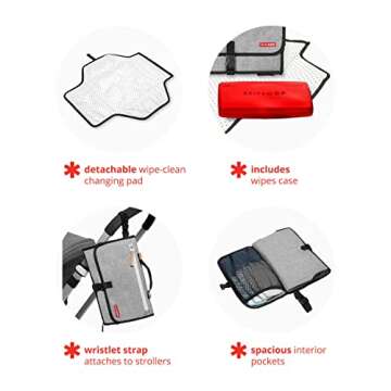 Skip Hop Portable Baby Changing Pad, Pronto, Grey Melange