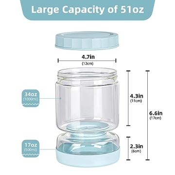 Stylish WhiteRhino Glass Pickle Jar with Strainer 51oz