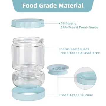 Stylish WhiteRhino Glass Pickle Jar with Strainer 51oz