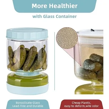 Stylish WhiteRhino Glass Pickle Jar with Strainer 51oz