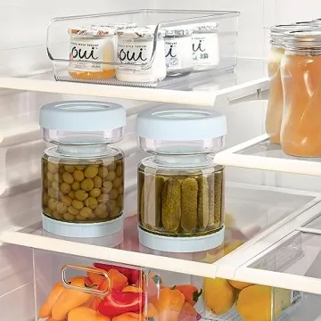 Stylish WhiteRhino Glass Pickle Jar with Strainer 51oz