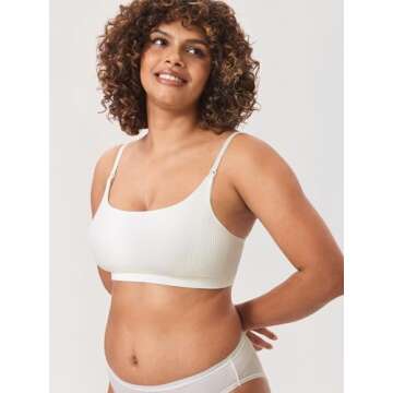 MOMANDA Women's Nursing Bras Ribbed Seamless Bralettes Support Sports Bra for Breastfeeding Wireless Maternity Sleep Iceland White Large