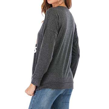 OUNAR Women Good Vibes Loose Fit Sweatshirt Rainbow Graphic Casual Long Sleeve Tops Shirts