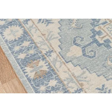 Momeni Anatolia Wool and Nylon Area Rug, 7'9" X 9'10", Blue
