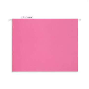 Blue Summit Supplies Hanging File Folders, 25 Reinforced Hang Folders, Designed for Home and Office Color Coded File Organization, Letter Size, Pink, 25 Pack