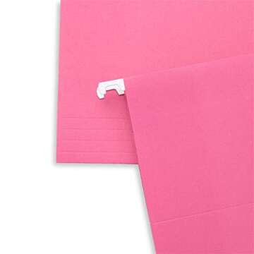 Blue Summit Supplies Hanging File Folders, 25 Reinforced Hang Folders, Designed for Home and Office Color Coded File Organization, Letter Size, Pink, 25 Pack