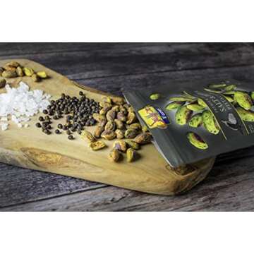 Setton Farms Naturally Seasoned Pistachio Kernels, Salt and Pepper, No Shell Pistachios, Certified Non-GMO, Gluten Free, Vegan and Kosher, 5 oz Resealable Pouch