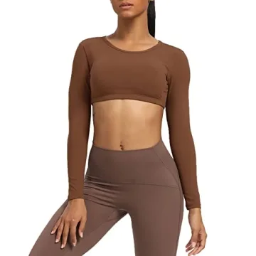 Aoxjox Long Sleeve Crop Tops for Women - Stylish Activewear