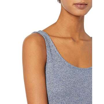 Amazon Essentials Women's Cozy Knit Rib Sleeveless Tiered Maxi Dress (Previously Daily Ritual), Blue Marl, Medium