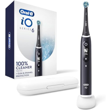 Oral-B iO Series 6 Rechargeable Electric Toothbrush with Visible Pressure Sensor, Timer, 5 Settings,...