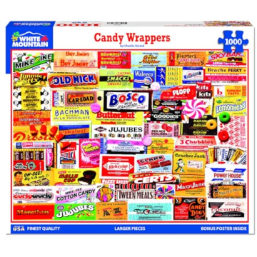 White Mountain 1000 Piece Candy Wrappers Puzzle - Fun for All