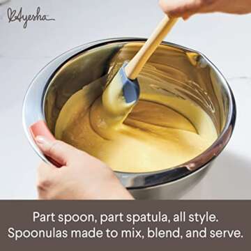 Ayesha Curry Tools and Gadgets Cooking/Kitchen Utensil Set-Includes Solid Spoon, Saute Paddle, Spoonula, Jar Spatula, 4 Piece, Anchor