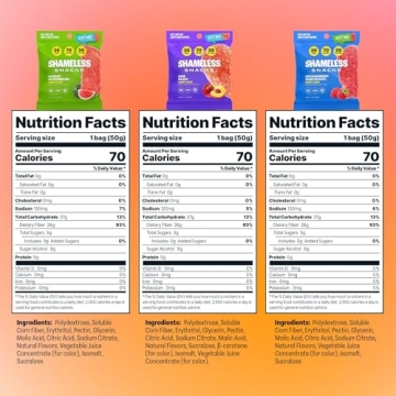 Shameless Snacks Fan Favorites Bundle: Low Carb Keto Gummies Red Raspberry, Watermelon, Sour Peach