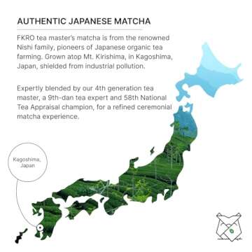 FKRO Organic Tea Master's Ceremonial Grade Japanese Matcha Green Tea Powder. 1st Harvest, Single Origin, Sugar-free. Flown in Fresh from Japan Every Month (30g/1.06oz) Tin