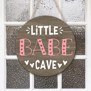 Little Baby Cave Sign Plaque Wall Decor for Nurseries