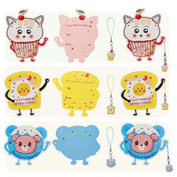 Cute Kids Valentine's Day Cards and Pendant Gifts Set