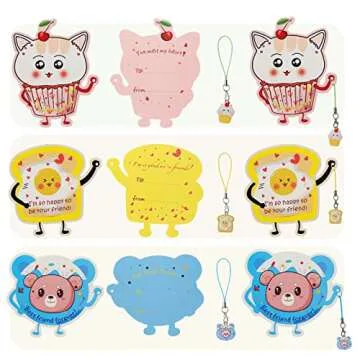 Cute Kids Valentine's Day Cards and Pendant Gifts Set