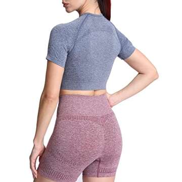 Aoxjox Women's Seamless Crop Top for Gym and Yoga