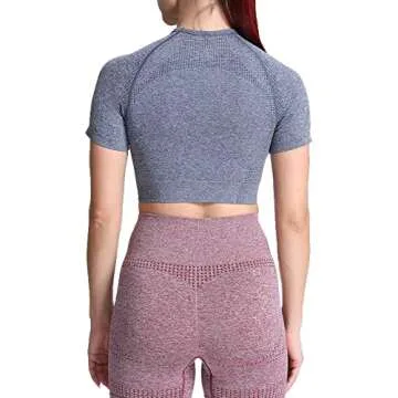 Aoxjox Women's Seamless Crop Top for Gym and Yoga