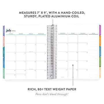 7" X 9" 12-Month Spiral Bound Life Planner (Jan 2023 - Dec 2023) - Layers Colorful Classic Cover + Colorblends Interior Pages. Vertical Weekly and Monthly Agenda by Erin Condren