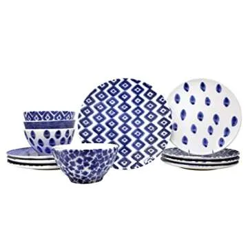 Vietri Santorini Ceramic Dinner Plates Set of 4