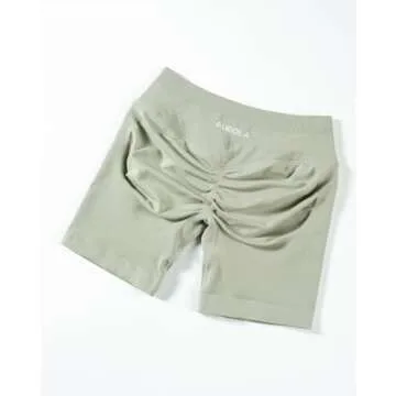 AUROLA Influence Collection Workout Shorts for Women,No Roll Up Squat Proof New Scrunch Seamless Compression Gym Short, Tidal Foam, XS