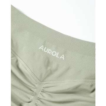 AUROLA Influence Collection Workout Shorts for Women,No Roll Up Squat Proof New Scrunch Seamless Compression Gym Short, Tidal Foam, XS