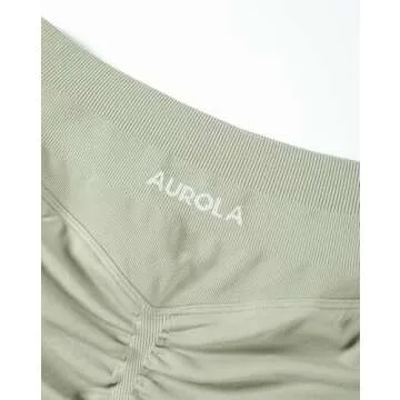 AUROLA Influence Collection Workout Shorts for Women,No Roll Up Squat Proof New Scrunch Seamless Compression Gym Short, Tidal Foam, XS