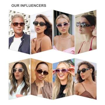 SOJOS Polarized Sunglasses For Women Retro Rectangle Shades