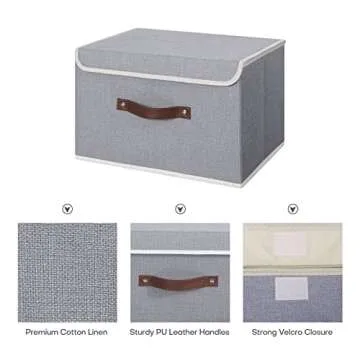 ANMINY Large Storage Bins with Lid - Stylish Organization