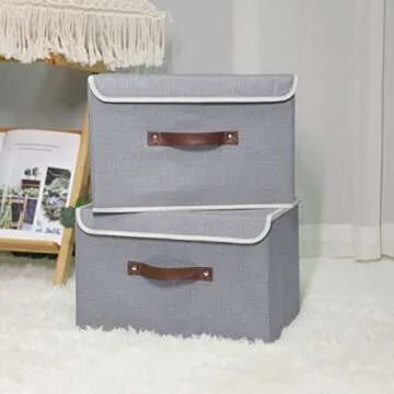 ANMINY Large Storage Bins with Lid - Stylish Organization