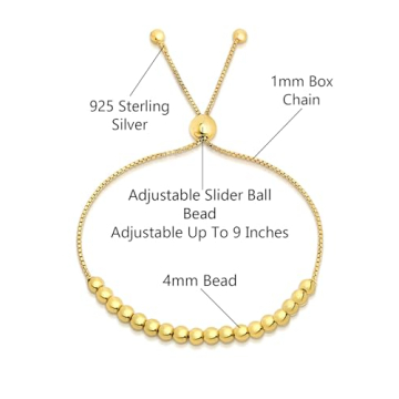 Savlano 925 Sterling Silver Gold Plated Bracelet - Adjustable