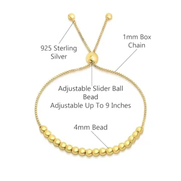 Savlano 925 Sterling Silver Gold Plated Bracelet - Adjustable