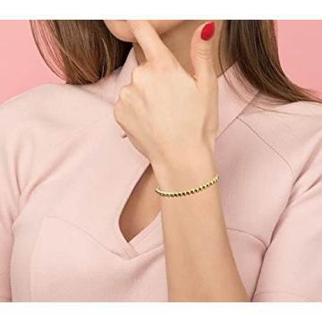 Savlano 925 Sterling Silver Gold Plated Bracelet - Adjustable