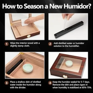 Bald Eagle Handmade Cigar Humidor with Glass Top and Hygrometer