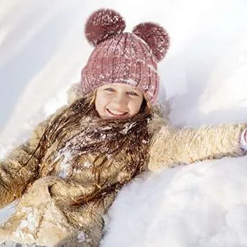 Pom Poms Beanie Hat for Women - Cute Winter Accessory