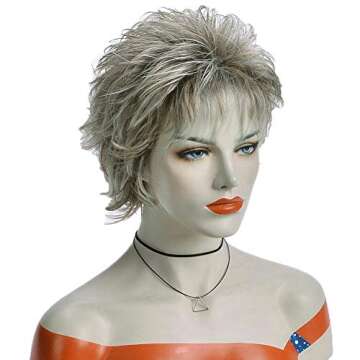 Short Blonde Wigs for White Women Red Brown Mixed Blonde Bob Hair Wigs with Bangs Natural Synthetic Full Wigs for Women Lady Costume Party Wig YM007