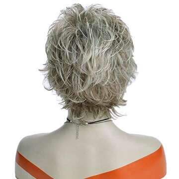 Short Blonde Wigs for White Women Red Brown Mixed Blonde Bob Hair Wigs with Bangs Natural Synthetic Full Wigs for Women Lady Costume Party Wig YM007