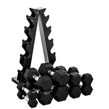 CAP Barbell 150-Pound Dumbbell Set with Vertical Rack, Black