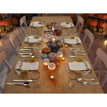 Perfect Settings 50 Piece Premium Clear Plastic Plates Set - 10" & 7" Heavy Duty Disposable Dinnerwa...